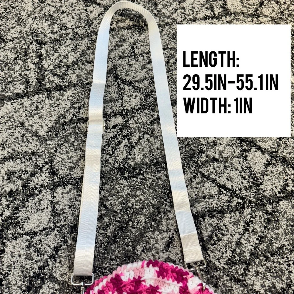 Pink & White Hand Crocheted Rose Purse